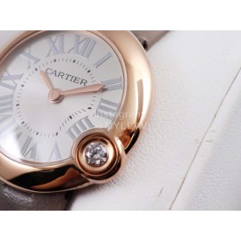 Cartier Classic Roman Numeral Dial Leather Strap Wacth Coffee