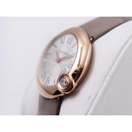 Cartier Classic Roman Numeral Dial Leather Strap Wacth Coffee