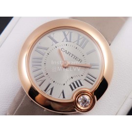 Cartier Classic Roman Numeral Dial Leather Strap Wacth Coffee