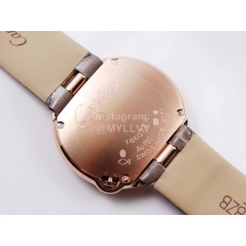 Cartier Classic Roman Numeral Dial Leather Strap Wacth Coffee