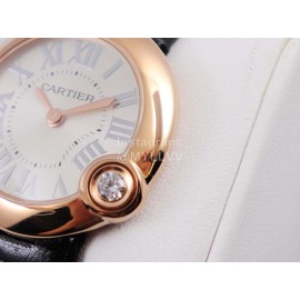 Cartier Classic Roman Numeral Dial Leather Strap Wacth Black