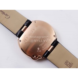 Cartier Classic Roman Numeral Dial Leather Strap Wacth Black