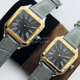 Cartier Uu Factory Santos-Dumont Square Dial Watch Gray