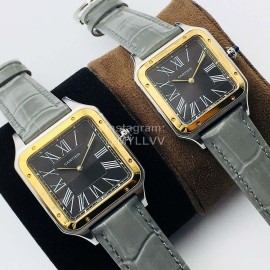 Cartier Uu Factory Santos-Dumont Square Dial Watch Gray