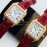 Cartier Uu Factory Santos-Dumont Square Dial Watch Red