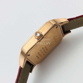 Cartier Uu Factory Santos-Dumont Square Dial Watch Red