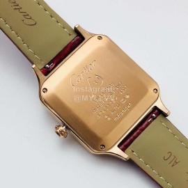 Cartier Uu Factory Santos-Dumont Square Dial Watch Red