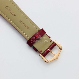 Cartier Uu Factory Santos-Dumont Square Dial Watch Red