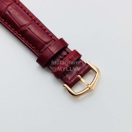 Cartier Uu Factory Santos-Dumont Square Dial Watch Red