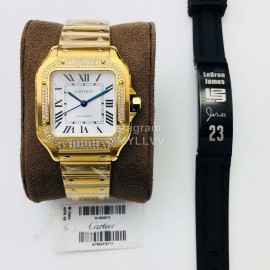 Cartier Kor Factory Diamond Square Dial Watch Gold