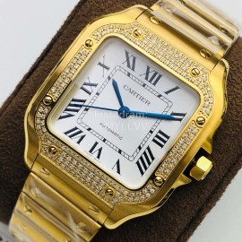 Cartier Kor Factory Diamond Square Dial Watch Gold