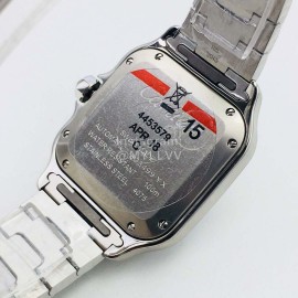 Cartier Kor Factory Diamond Square Dial Watch Silver