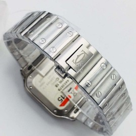 Cartier Kor Factory Diamond Square Dial Watch Silver