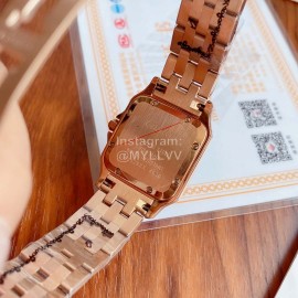 PanthèRe De Cartier Blingbling Diamond Steel Strap Watch Rose Gold