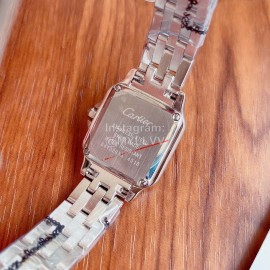 PanthèRe De Cartier Blingbling Diamond Steel Strap Watch Silver