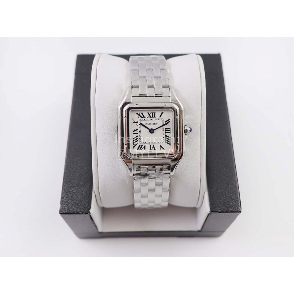 PanthèRe De Cartier 316l Refined Steel Case Square Dial Watch Silver
