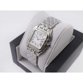 PanthèRe De Cartier 316l Refined Steel Case Square Dial Watch Silver