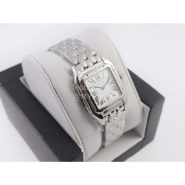 PanthèRe De Cartier 316l Refined Steel Case Square Dial Watch Silver