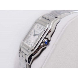 PanthèRe De Cartier 316l Refined Steel Case Square Dial Watch Silver