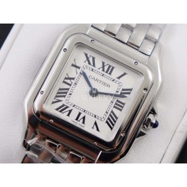 PanthèRe De Cartier 316l Refined Steel Case Square Dial Watch Silver