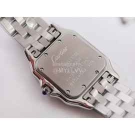 PanthèRe De Cartier 316l Refined Steel Case Square Dial Watch Silver