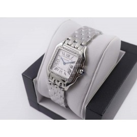 PanthèRe De Cartier 316l Refined Steel Case Square Dial Diamond Watch Silver