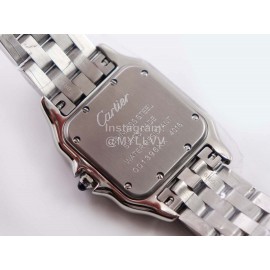 PanthèRe De Cartier 316l Refined Steel Case Square Dial Diamond Watch Silver