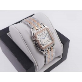 PanthèRe De Cartier 316l Refined Steel Case Square Dial Diamond Watch