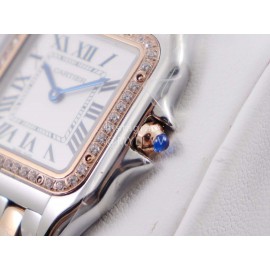 PanthèRe De Cartier 316l Refined Steel Case Square Dial Diamond Watch