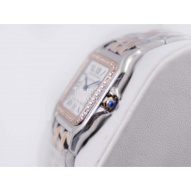 PanthèRe De Cartier 316l Refined Steel Case Square Dial Diamond Watch