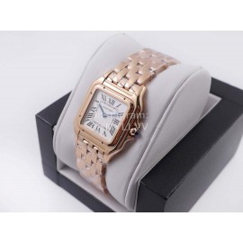 PanthèRe De Cartier 316l Refined Steel Case Square Dial Watch Rose Gold