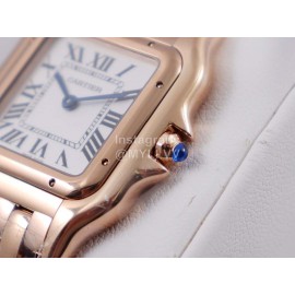 PanthèRe De Cartier 316l Refined Steel Case Square Dial Watch Rose Gold