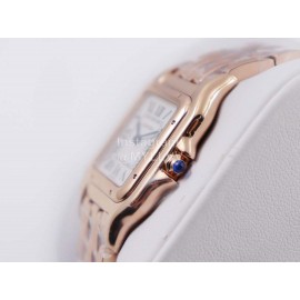 PanthèRe De Cartier 316l Refined Steel Case Square Dial Watch Rose Gold