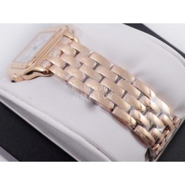 PanthèRe De Cartier 316l Refined Steel Case Square Dial Watch Rose Gold