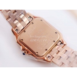 PanthèRe De Cartier 316l Refined Steel Case Square Dial Watch Rose Gold