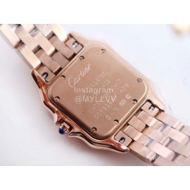 PanthèRe De Cartier 316l Refined Steel Case Square Dial Diamond Watch Rose Gold