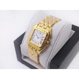 PanthèRe De Cartier 316l Refined Steel Case Square Dial Watch Gold