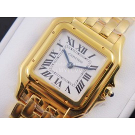 PanthèRe De Cartier 316l Refined Steel Case Square Dial Watch Gold