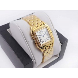 PanthèRe De Cartier 316l Refined Steel Case Square Dial Diamond Watch Gold