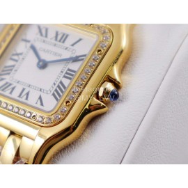 PanthèRe De Cartier 316l Refined Steel Case Square Dial Diamond Watch Gold