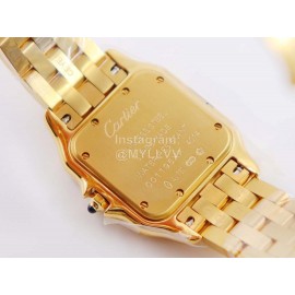 PanthèRe De Cartier 316l Refined Steel Case Square Dial Diamond Watch Gold