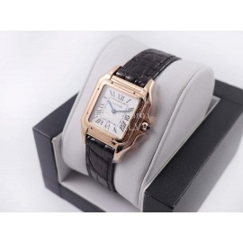 PanthèRe De Cartier Leather Strap Square Dial Watch Black