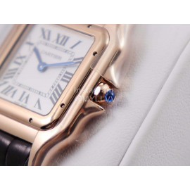 PanthèRe De Cartier Leather Strap Square Dial Watch Black