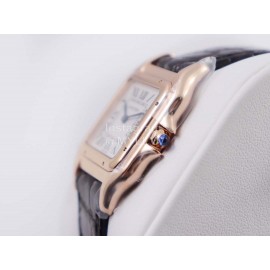 PanthèRe De Cartier Leather Strap Square Dial Watch Black