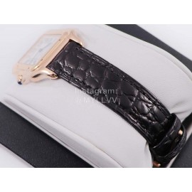 PanthèRe De Cartier Leather Strap Square Dial Watch Black