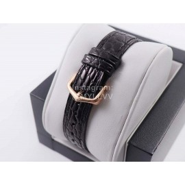 PanthèRe De Cartier Leather Strap Square Dial Watch Black