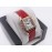 PanthèRe De Cartier Leather Strap Diamond Square Dial Watch Red