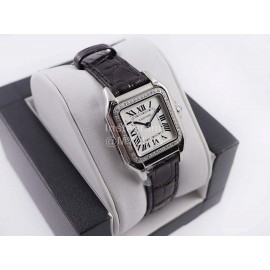 PanthèRe De Cartier Black Leather Strap Diamond Square Dial Watch