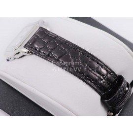 PanthèRe De Cartier Black Leather Strap Diamond Square Dial Watch