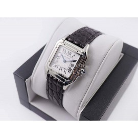 PanthèRe De Cartier Black Leather Strap Square Dial Watch